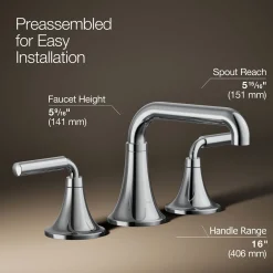 Widespread bathroom sink faucet, 1.2 gpm