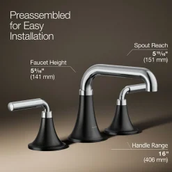 Widespread bathroom sink faucet, 1.2 gpm
