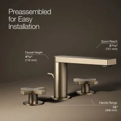 Widespread bathroom sink faucet with Cross handles, 1.2 gpm