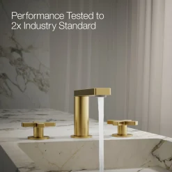 Widespread bathroom sink faucet with Cross handles, 1.2 gpm