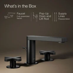 Widespread bathroom sink faucet with Cross handles, 1.2 gpm