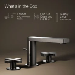 Widespread bathroom sink faucet with Cross handles, 1.2 gpm