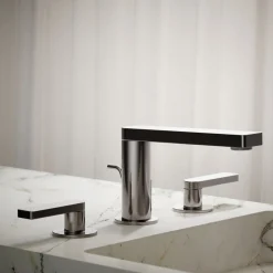 Widespread bathroom sink faucet with Lever handles, 1.2 gpm