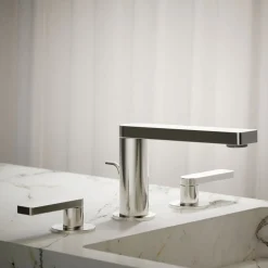 Widespread bathroom sink faucet with Lever handles, 1.2 gpm