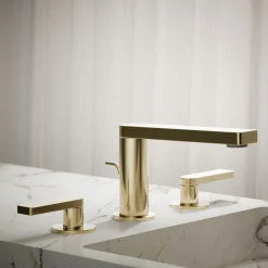 Widespread bathroom sink faucet with Lever handles, 1.2 gpm