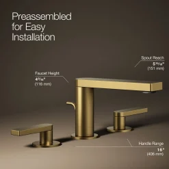 Widespread bathroom sink faucet with Lever handles, 1.2 gpm