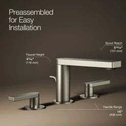 Widespread bathroom sink faucet with Lever handles, 1.2 gpm