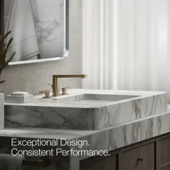 Widespread bathroom sink faucet with Lever handles, 1.2 gpm