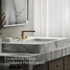 Widespread bathroom sink faucet with Lever handles, 1.2 gpm