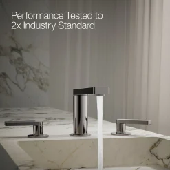 Widespread bathroom sink faucet with Lever handles, 1.2 gpm