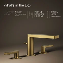 Widespread bathroom sink faucet with Lever handles, 1.2 gpm