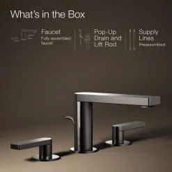 Widespread bathroom sink faucet with Lever handles, 1.2 gpm