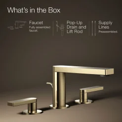 Widespread bathroom sink faucet with Lever handles, 1.2 gpm