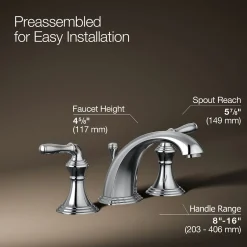 Widespread bathroom sink faucet, 1.2 gpm