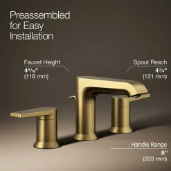 Widespread bathroom sink faucet, 1.2 gpm
