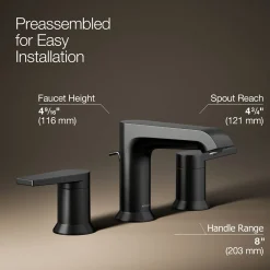 Widespread bathroom sink faucet, 1.2 gpm