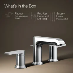 Widespread bathroom sink faucet, 1.2 gpm