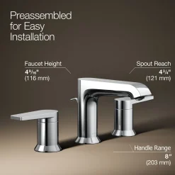 Widespread bathroom sink faucet, 1.2 gpm