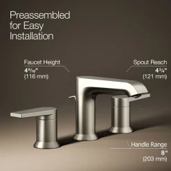Widespread bathroom sink faucet, 1.2 gpm