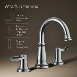 Widespread bathroom sink faucet, 1.2 gpm
