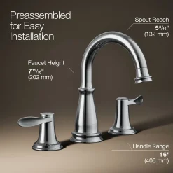 Widespread bathroom sink faucet, 1.2 gpm