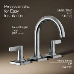 Widespread bathroom sink faucet, 1.2 gpm