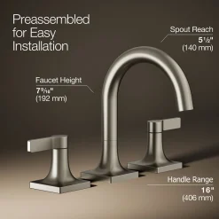 Widespread bathroom sink faucet, 1.2 gpm