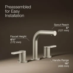Widespread bathroom sink faucet, 1.2 gpm