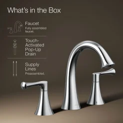 Widespread bathroom sink faucet, 1.2 gpm