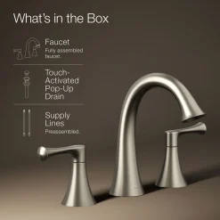 Widespread bathroom sink faucet, 1.2 gpm