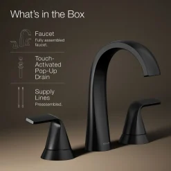 Widespread bathroom sink faucet, 1.2 gpm