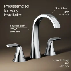 Widespread bathroom sink faucet, 1.2 gpm