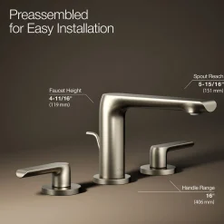 Widespread bathroom sink faucet, 1.2 gpm