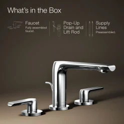 Widespread bathroom sink faucet, 1.2 gpm