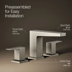 Widespread bathroom sink faucet, 0.5 gpm