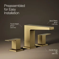 Widespread bathroom sink faucet, 0.5 gpm