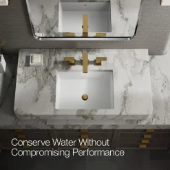 Widespread bathroom sink faucet, 0.5 gpm
