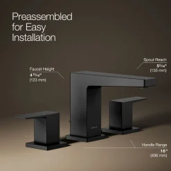 Widespread bathroom sink faucet, 0.5 gpm