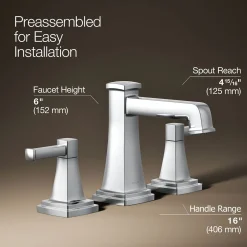 Widespread bathroom sink faucet, 1.2 gpm