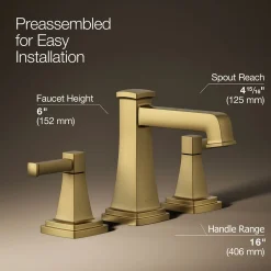 Widespread bathroom sink faucet, 1.2 gpm