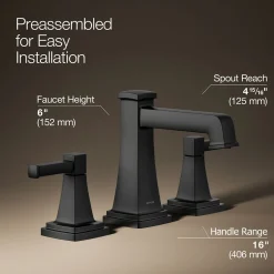 Widespread bathroom sink faucet, 1.2 gpm