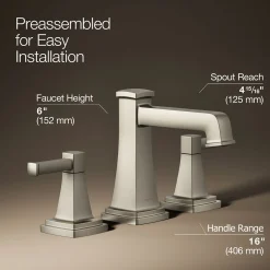 Widespread bathroom sink faucet, 1.2 gpm