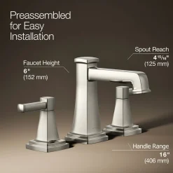Widespread bathroom sink faucet, 1.2 gpm
