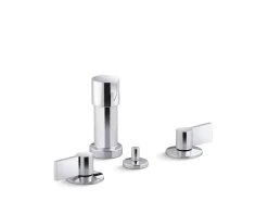 Widespread bidet faucet with Lever handles