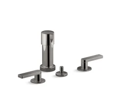 Widespread bidet faucet with lever handles
