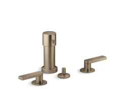 Widespread bidet faucet with lever handles