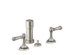 Widespread bidet faucet with lever handles