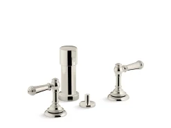 Widespread bidet faucet with lever handles