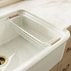 Wire sink basket for Audrine farmhouse kitchen sink