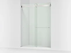 54"-60" W x 80-1/4" H bypass shower door with 3/8"-thick Crystal Clear glass